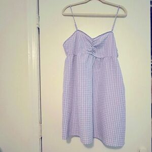 Lavender & White H&M Checkered Babydoll Dress